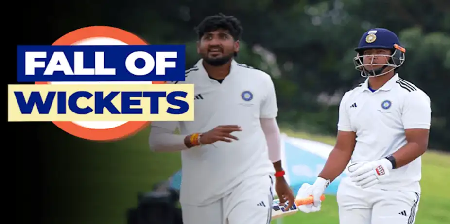 East Zone Fall of Wickets vs Central Zone: SF, 1st Innings