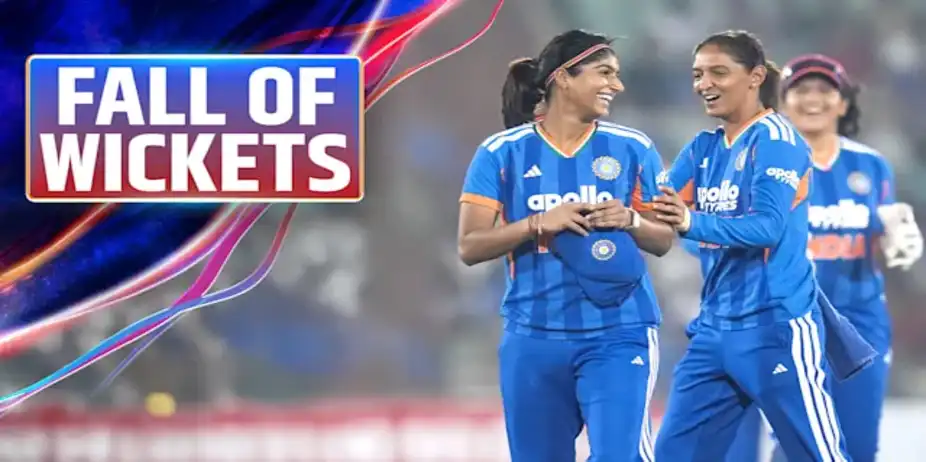 ZIM W Fall of Wickets vs IND W in 2nd T20I