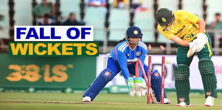 SA W Fall of Wickets vs IND W: 5th T20I