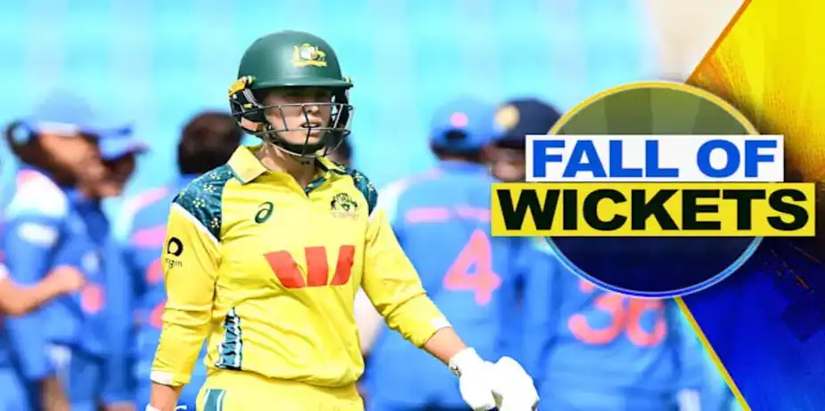 AUS W Fall of Wickets vs IND W: 3rd ODI