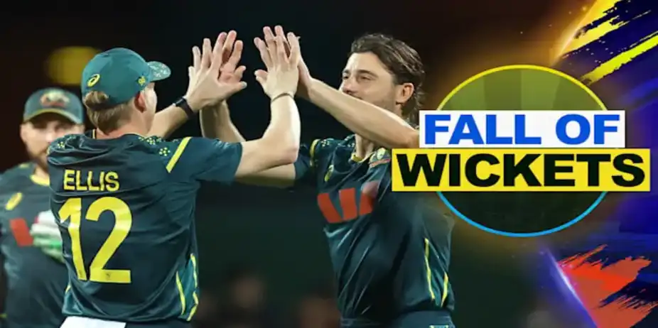 IND Fall of Wickets vs AUS, 3rd T20I