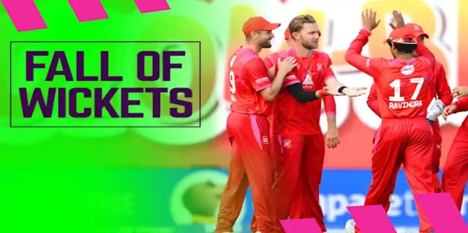 Southern Brave Fall of Wickets vs Welsh Fire