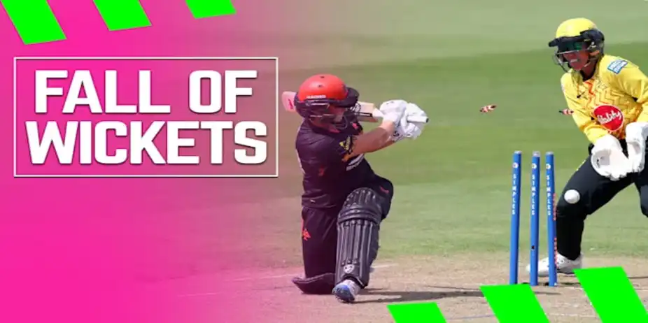 Birmingham Phoenix Fall of Wickets vs Trent Rockets