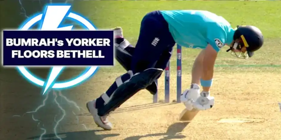 Bumrah's Deadly Yorker Stuns Bethell
