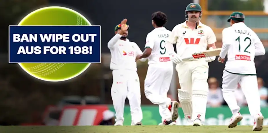 AUS Fall of Wickets vs BAN: 1st Test, 1st  Innings