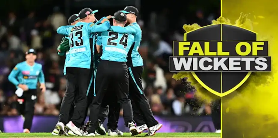 Hobart Hurricanes Fall of Wickets vs Brisbane Heat