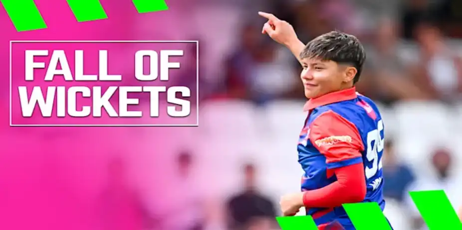 SunRisers Leeds Fall of Wickets vs Southern Brave