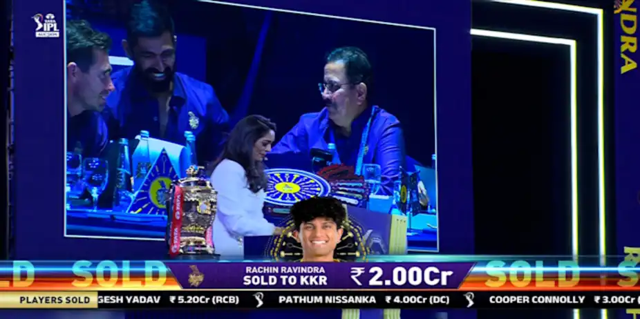 2 Cr! Rachin Moves to KKR