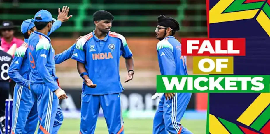 USA Fall of Wickets vs IND