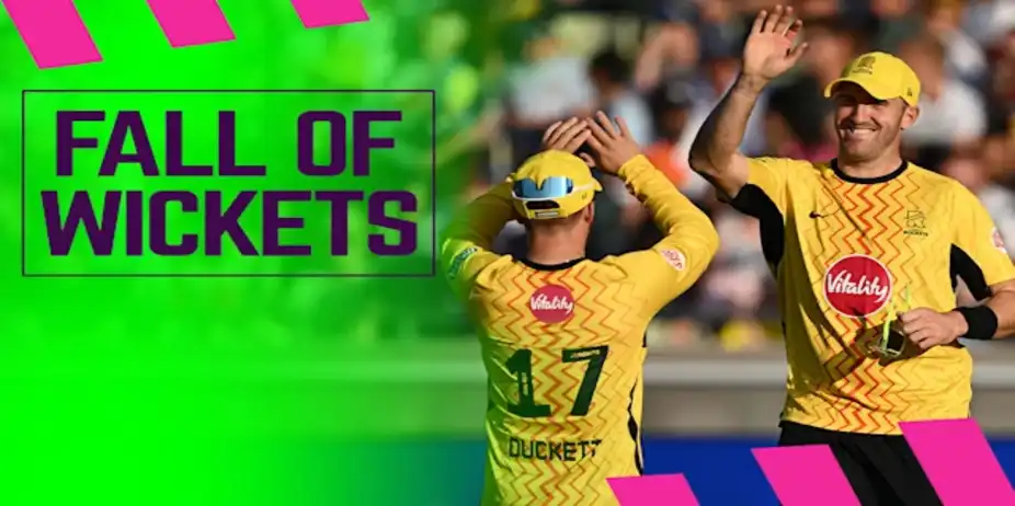 Birmingham Phoenix Fall of Wickets vs Trent Rockets