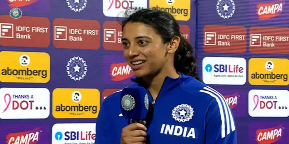 Smriti on Player of the Series Award
