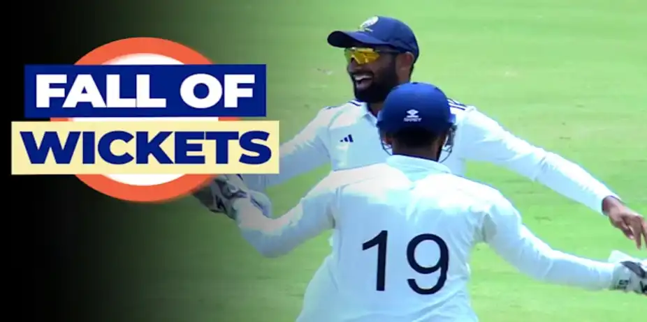 North Zone Fall of Wickets vs South Zone: SF, 1st Innings