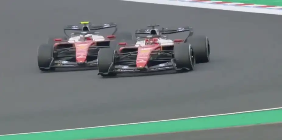 IT'S FERRARI VS FERRARI! Leclerc and&nbsp;Hamilton battle for third at Suzuka