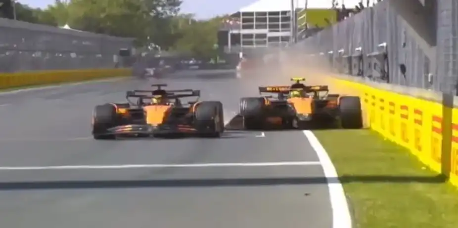 Lando Norris and Oscar Piastri collide