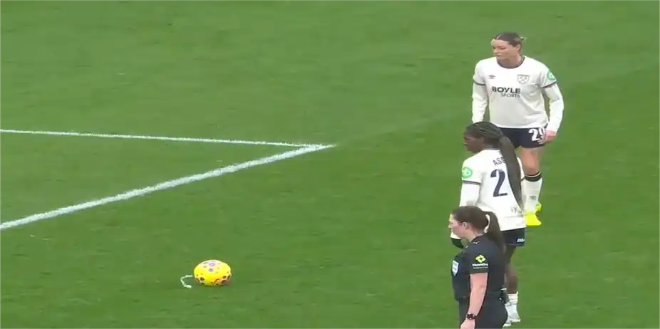 STUNNING! Verena Hanshaw curls in a free-kick for the lead