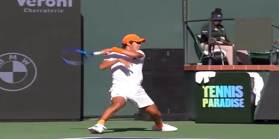 BOOM! Learner Tien unleashes a monstrous forehand