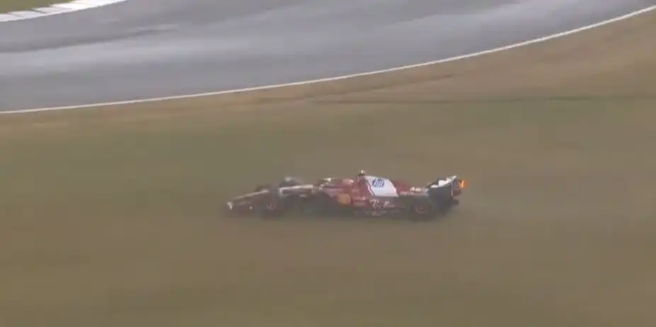 GRASSY ESCAPE! Leclerc luckily recovered after corner miss