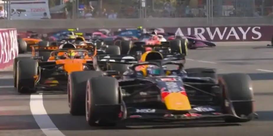 LIGHTNING START! Verstappen gets past Piastri into turn 1