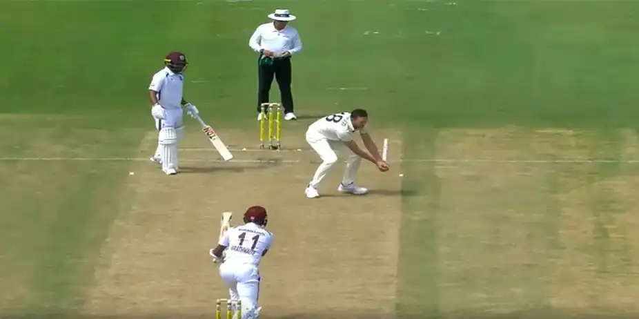 UNLUCKY! Brathwaite’s 100th Test began with a golden duck