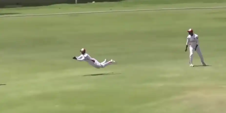 UNREAL! Jason Mohammed takes flight for a screamer