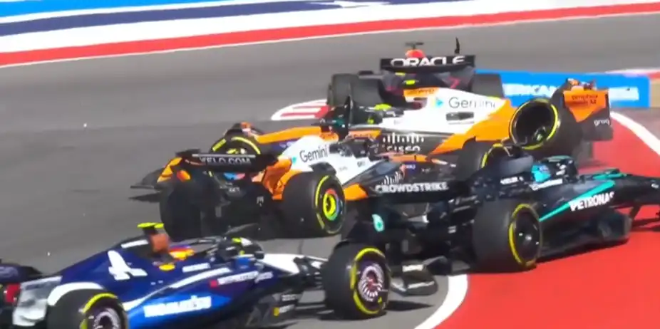 Turn 1 Carnage! Norris and Piastri’s Sprint ended in seconds