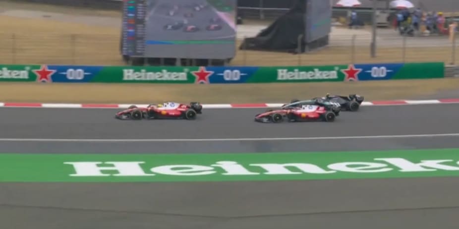 Instant Drama! Ferrari and Mercedes clash at lights out