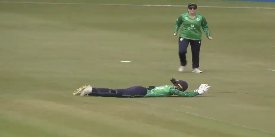 WHAT A GRAB! Reilly plucks a blinder to dismiss Joseph