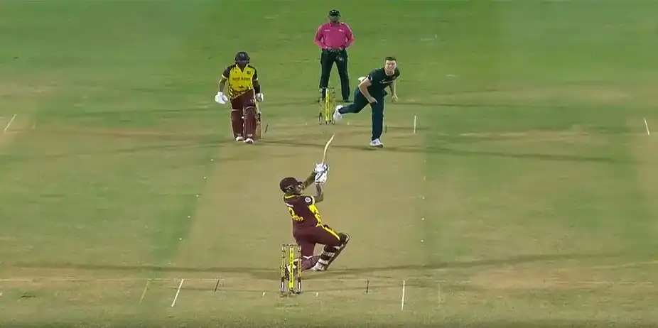 UNBELIEVABLE ANGLE! Hetmyer cleared Third Man for six
