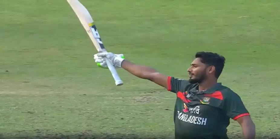 First ODI Ton! Tanzid Hasan seals it with a six