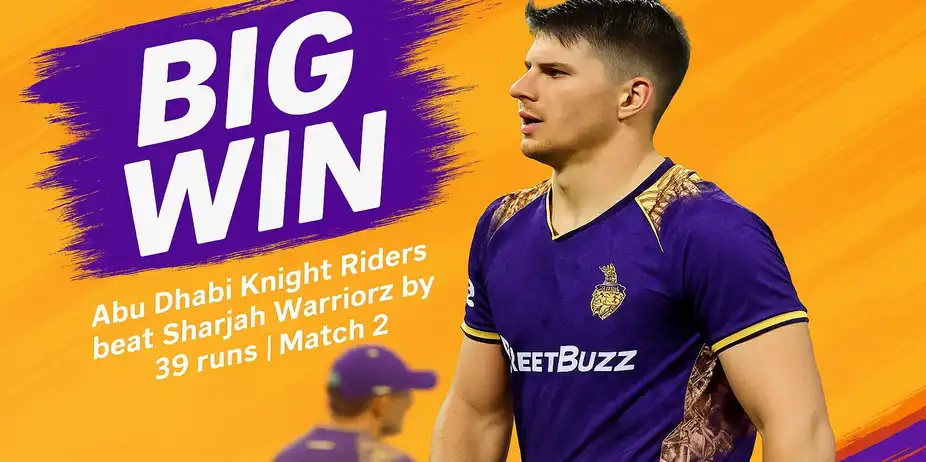 Abu Dhabi Knight Riders beat Sharjah Warriorz by 39 runs | Match 2