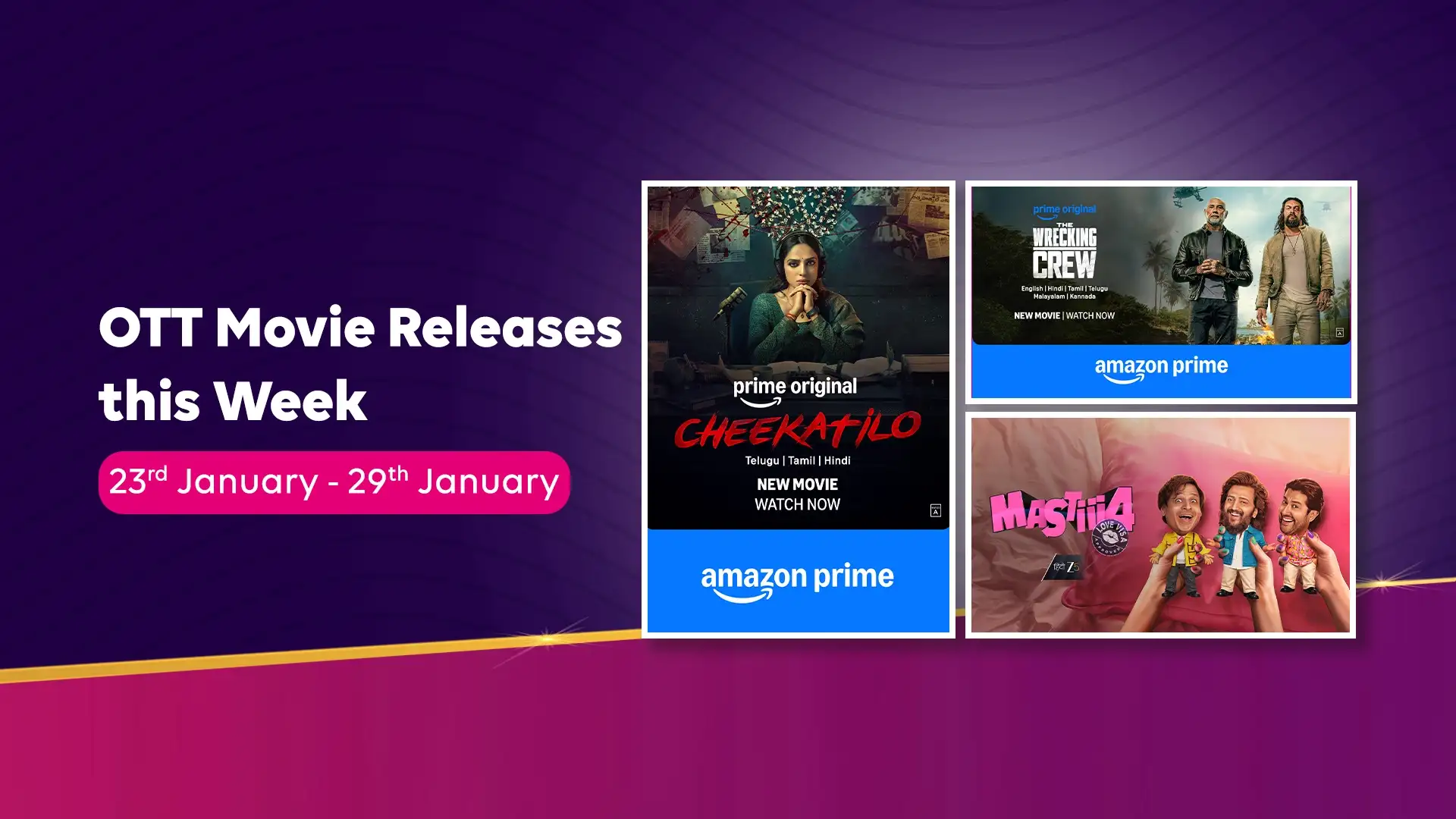Masti 4, The Wrecking Crew, Gustaakh Ishq & More Lead New OTT Movie Releases In The Week (23-29 Jan)
